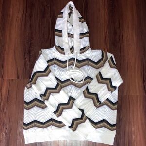 NWOT Chevron Patterned Hooded Sweater